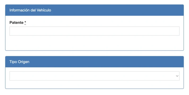 Paso 1 para sacar turno de la VTV en San Andres de Giles: información del vehículo